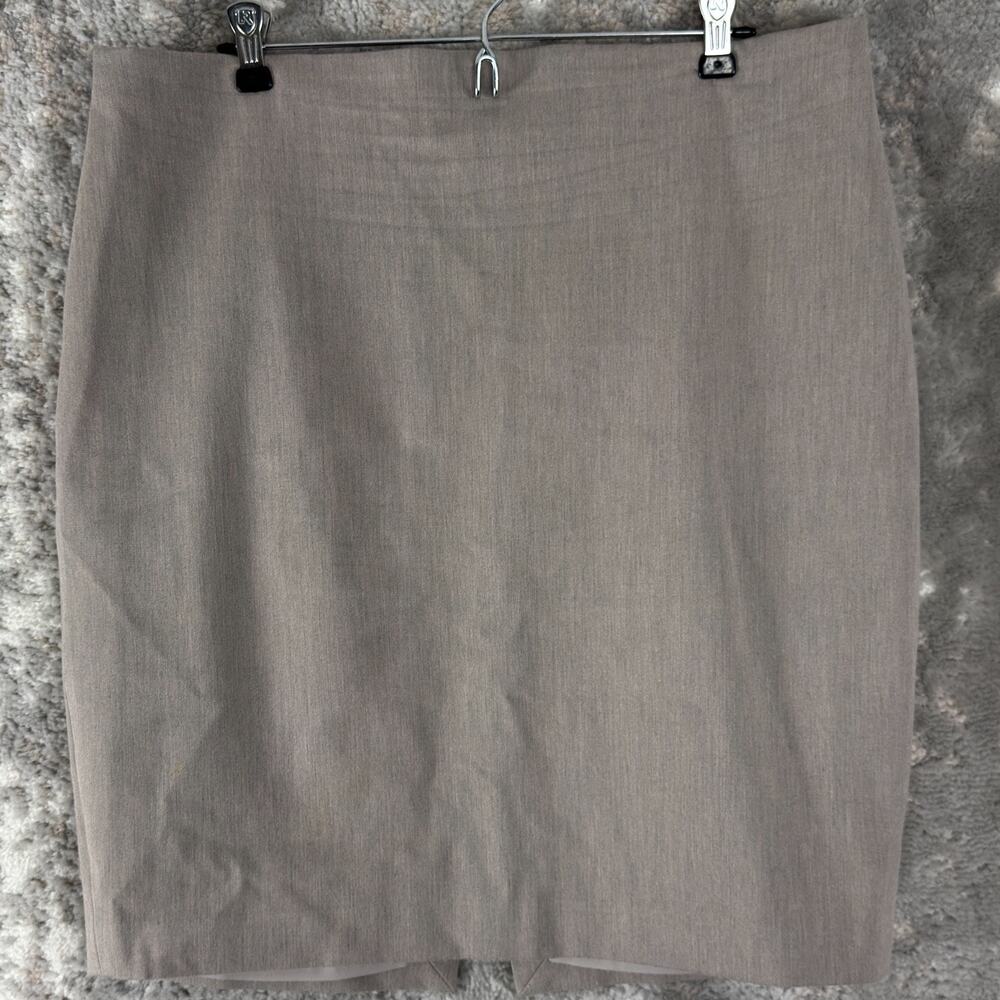 Express Size 14 Minimalist Career Preppy Knee Length Pencil Skirt Gray Zip Lined